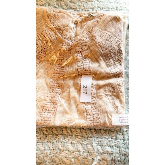 Iconic St. Roche Sherry Top in Champagne, Luxe Romantic Bohemian French girl - Picture 12 of 16